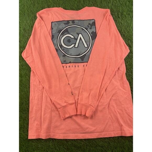 Urban Pipeline Paradise CA Graphic Long Sleeve Shirt Coral Men’s Medium - Picture 4 of 5
